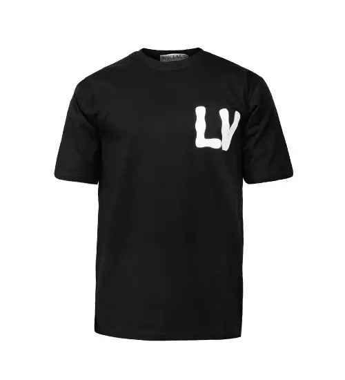 تیشرت Louis Vuitton یقه گرد مردانه مشکی نخ پنبه طرح دار مدل 47491
