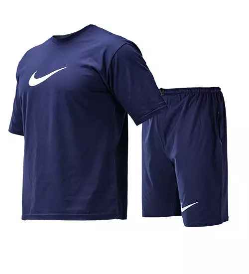 ست تیشرت و شلوارک مردانه طرح دار Nike یقه گرد سرمه ای مدل 47712